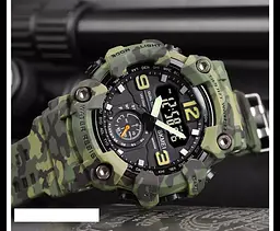 Наручний годинник чоловічий Skmei 1637 Army Green Camo, 1637CMGN (18441) - мініатюра 4