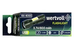 Ліхтар ручний акумуляторний Wertvoll 2LED (1COB) x 1Вт Li-ion - мініатюра 7