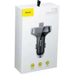 Автомобільний зарядний пристрій Baseus FM Launcher S-09 2.4A 2USB black (CCMT000301) - мініатюра 6