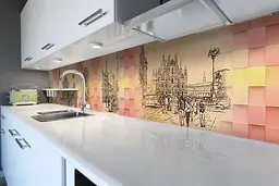 Кухонний фартух Плетені Абстракція вінілова наклейка ПВХ геометрія Рожевий 60х200 см Happy Pocket Z180706 - мініатюра 6