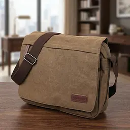 Текстильна сумка для ноутбука через плече 20187 Vintage оливковий