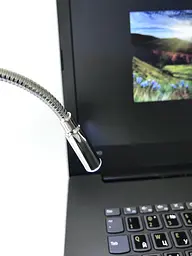 Ліхтарик гнучкий металевий USB LED лампа 32см підсвічування для ноутбука працює від будь-яких пристроїв з USB-портом UKC - мініатюра 3