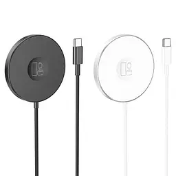 Бездротовий ЗП Magsafe HOCO CW41 Delight 3-in-1 magnetic wireless fast charger 15W чорний - мініатюра 5