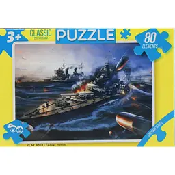 Пазли "Казка", 80 ел військовий корабель Dankotoys