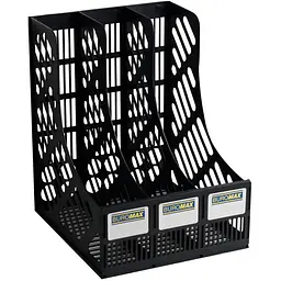 Лоток для паперів Buromax вертикальний 3 в 1 чорний (BM.6100)