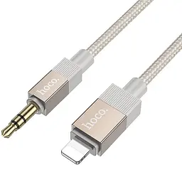 Аудіо кабель Aux Hoco UPA32A Clever digital Lightning to AUX 3.5 мм 1 м Gold - мініатюра 3