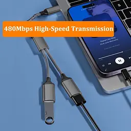 Переходник USB-C на 2 USB-A для зарядки и передачи данных - миниатюра 5