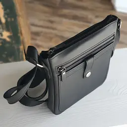 Чоловіча шкіряна сумка планшет GS 22*20*3 см чорна (ПЛ 001 черн) 200 - мініатюра 2
