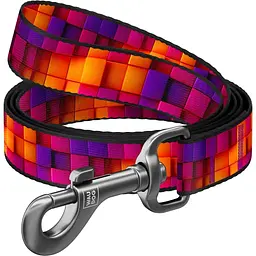 Повідець для собак Waudog Nylon малюнок Куби 3D, S 1.5х122 см