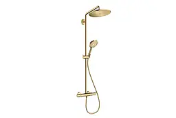 Душова система з термостатом Hansgrohe Croma Select S Showerpipe 280 1jet EcoSmart polished gold optic 26891990
