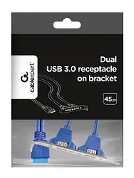 Кабель Cablexpert USB3.0-10P, 0.44 м, синий (CC-USB3-RECEPTACLE) - мініатюра 4