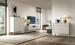 Комод високий Perfect Home Нова / Nova 2-дверний з золотими ніжками K104 Кашемір (PFH-091237) - мініатюра 6