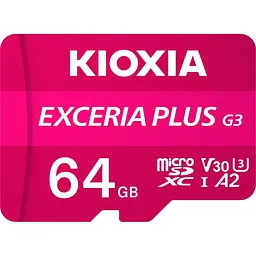 Карта пам'яті Kioxia microSDXC Exceria Plus G3 64GB Class 10 UHS-I U3 V30 (LMPL3M064GG2) [163975]
