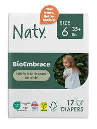 Одноразові дитячі підгузки BioEmbrace розмір 6, 16+ кг 17 шт. в уп NATY