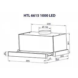 Витяжка телескопічна Minola HTL 6615 I 1000 LED - мініатюра 7