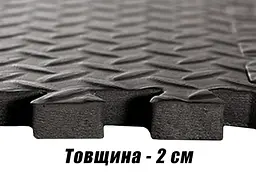 Мат-пазл EasyFit SwallowTail-2 EVA 120х120х2 см татамі ластівчин хвіст Чорний (EF-1960-BK) - мініатюра 4