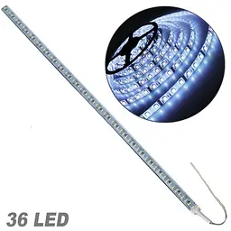 Стрічка діодна алюміній 12V - 50 см - 2А 36LED - в силіконі ефект суцільної стрічки Жовте світло (5630)