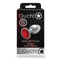 Анальна пробка Ouch! Round Gem S, 6.2 см (червоний) - мініатюра 9