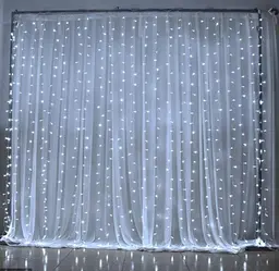 Гірлянда штора завіса Водоспад 3х3 м 280 LED велика лампа 3D (білий шнур, з перехідником) Білий - мініатюра 5