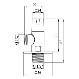 Кран приладовий Kroner KRP Eckventil C301 1/2"х1/2" ЗЗ (CV027381) - мініатюра 4