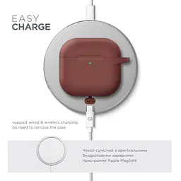 Силіконовий чохол для навушників Apple AirPods 4, Hang Case, коричневий, ультратонкий захисний кейс товщиною 2 мм, захист від подряпин, пилу та ударів, компактний, з карабіном для кріплення, ArmorStandart (ARM81294) - мініатюра 7