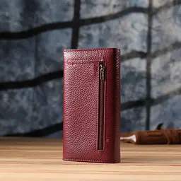 Практичний вертикальний гаманець із натуральної шкіри ST Leather 23085 бордовий - мініатюра 9