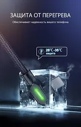 Двосторонній зарядний кабель для iPhone iPad McDodo 90 ° USB to Lightning з LED підсвічуванням 1.8m - мініатюра 6