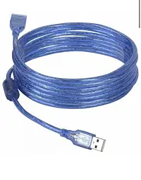 Подовжувач USB 2.0 5 метрів - тато - мама - напівпрозорий синій - мініатюра 4