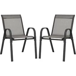 Комплект садових стільців Costway Patio з підлокітниками сірий
