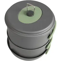 Набір посуду Bo-Camp Explorer XL Hard Anodized Grey/Green 4 предмети (2200249) - мініатюра 9