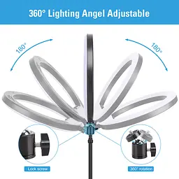 Тримач з кільцевим освітленням Bluetooth 12" YQ-320A light set (Kit2) 170cm Stand, Plug Powered - мініатюра 6