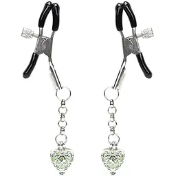 Затискачі для сосків Liebe Seele Glow-in-dark Nipple Clamps зелений