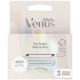 Змінні картриджі для гоління Gillette Venus Satin Care For Pubic Hair & Skin жіночі 3 шт. - мініатюра 2