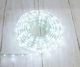 Світлодіодна гнучка led стрічка 8 м. біла вулична лід гірлянда діодна з блоком живлення 220 В (ST) - мініатюра 3