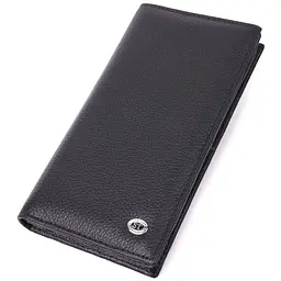 Жіночий вертикальний гаманець на магнітах із натуральної шкіри ST Leather 22538 чорний
