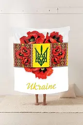 Плед патріотичний 3D Макове серце України 12169 135х160 см - мініатюра 2