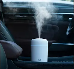 Портативний світлодіодний ультразвуковий зволожувач повітря Humidifier H2O 300 мл Сірий - мініатюра 7