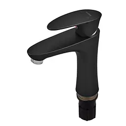 Змішувач для умивальника Plamix Cezar-001 SET Matte black PM0662 Чорний матовий - мініатюра 3