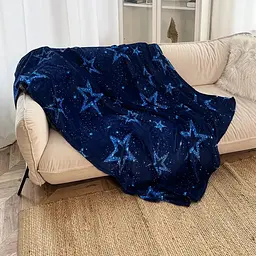 Плед Love You Сузір’я мрій 150x200 см велсофт темно-синій (9101)