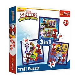 Пазл Trefl Marvel Команда Спайді та динозаври 3 в 1 (5900511348927)