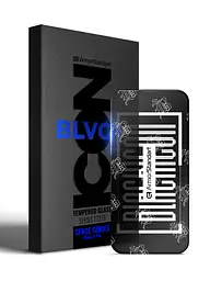 Захисне скло на екран для Apple iPhone 15 Plus, Space Black Icon, 2.5D загартоване скло на весь екран, глянцеве, плоске, з чорною рамкою, олеофобне, 9H, клейовий шар по всій поверхні, з сіткою для захисту динаміка, ArmorStandart (ARM68226)