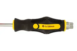 Викрутка ударна шліцева плоска Mastertool SL6 x 100мм HEX 49-6610 - мініатюра 5