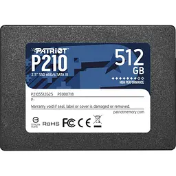 SSD накопичувач Patriot P210 512GB (P210S512G25) [153435] - мініатюра 1