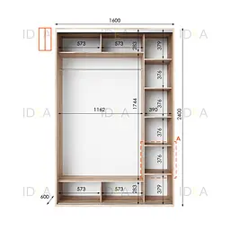 Шафа-купе Idea серія 1 160 x 60 x 240 см Дуб сонома - мініатюра 2