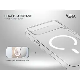 Чохол iLera GlassCase + Camera Button with MagSafe для Apple iPhone 17 Pro Max Frosted (iLGlCFrCb17PrMx) [150422] - мініатюра 6