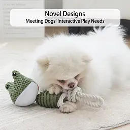 М'яка іграшка для собак Derby Frog Shape TPR + Rope Dog Toy - мініатюра 3