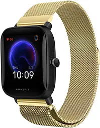 Ремінець 20 мм міланська петля BeWatch для Amazfit Bip 3/Pro/U Pro Золотий (1010228.8) - мініатюра 5