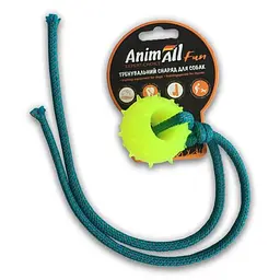 Іграшка AnimAll Fun куля з канатом жовта 8 см