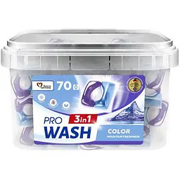 Капсули для прання Pro Wash Color Гірська свіжість 70 шт. (4823128004981)