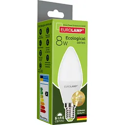Світлодіодна лампа Eurolamp LED Ecological Series, CL 8W, E14 4000K (50) (LED-CL-08144(P)) - мініатюра 4